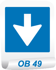 Plaque d'obligation de direction en bas